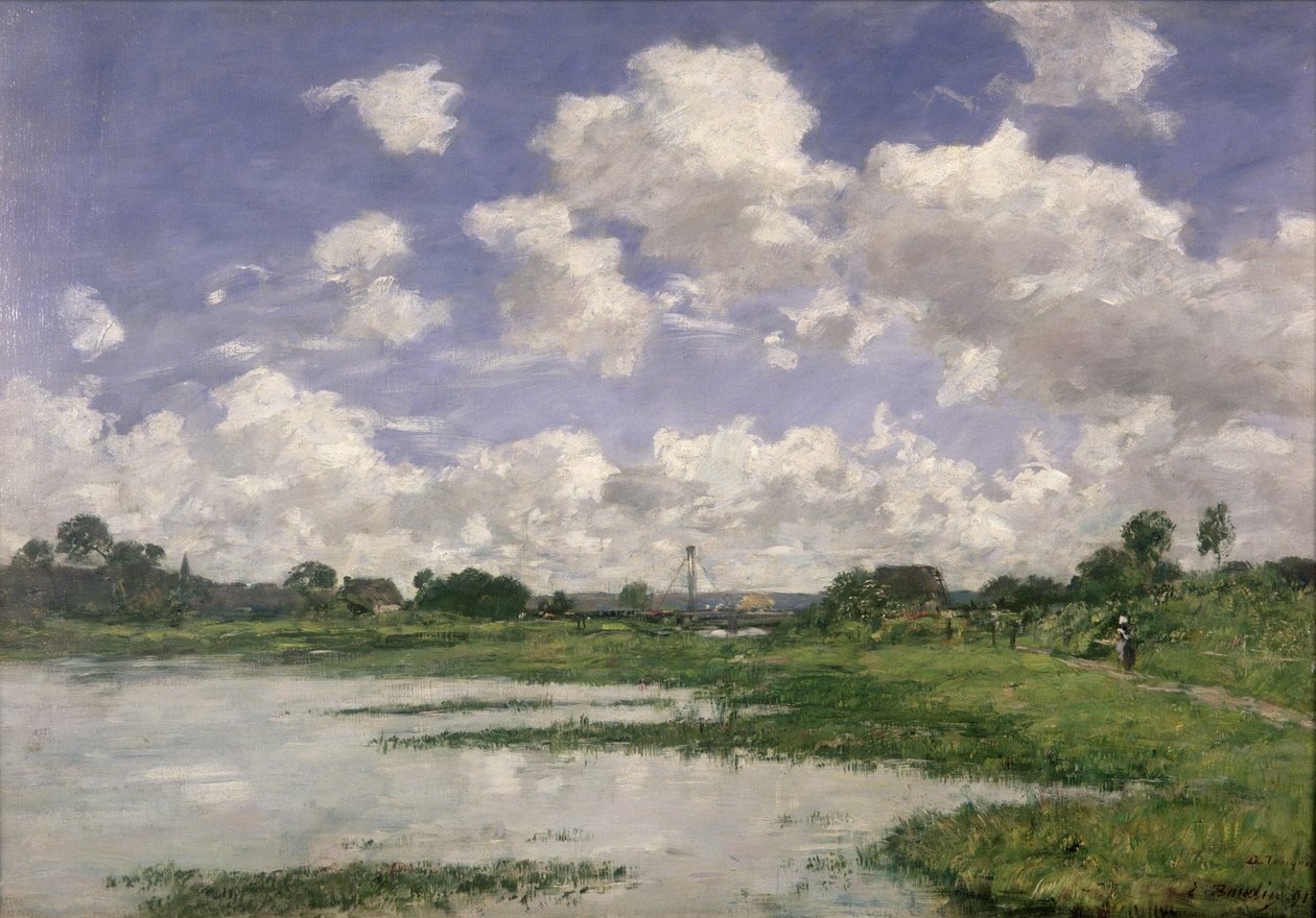 Paisaje, río Touques, 1891 de Eugene Louis Boudin