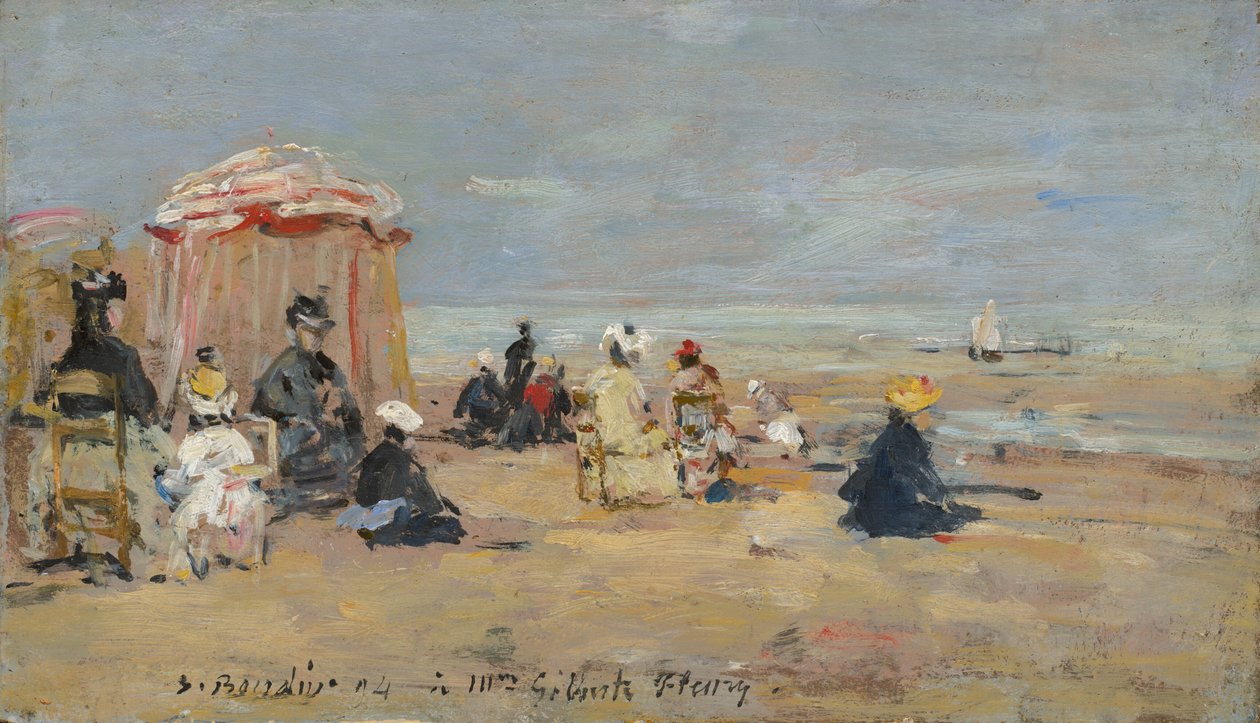En la playa de Eugene Louis Boudin