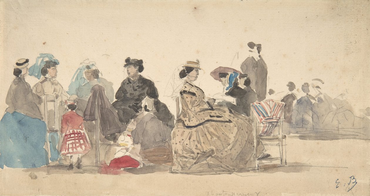 En la playa de Eugene Louis Boudin