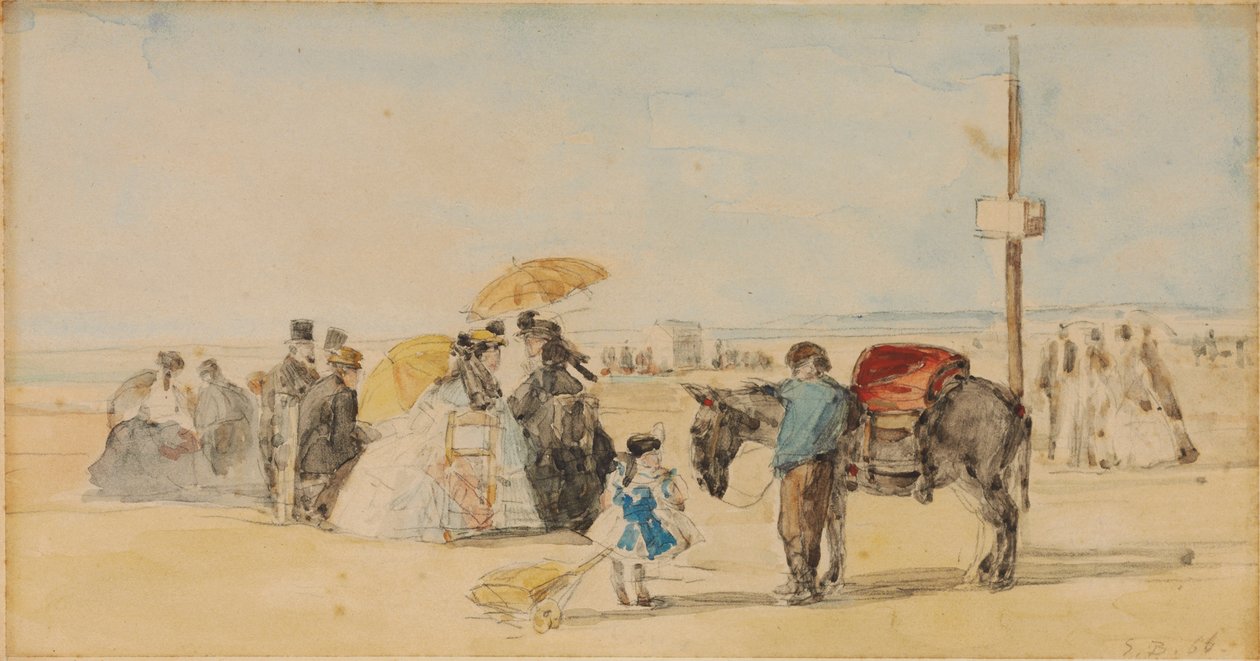 En la playa, 1866 de Eugene Louis Boudin