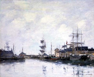 El puerto en Fecamp de Eugene Louis Boudin