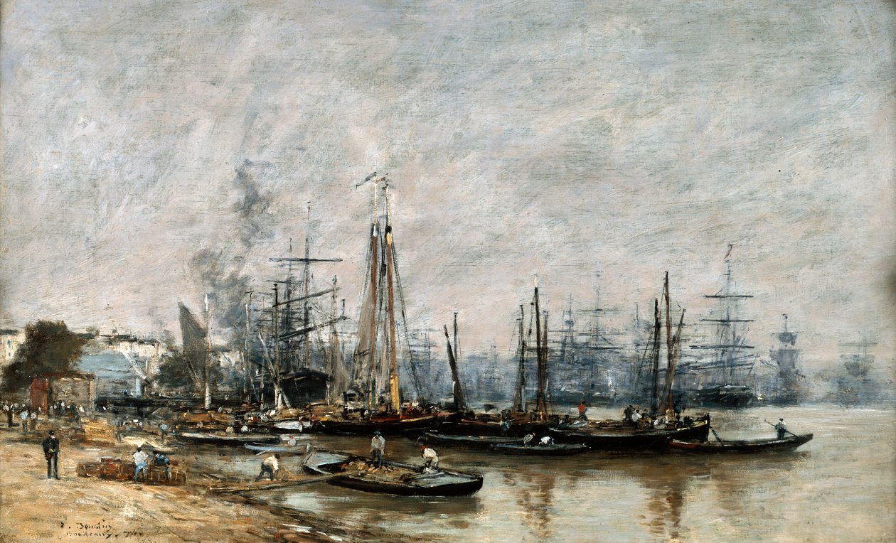 El puerto de Burdeos, 1874 de Eugene Louis Boudin
