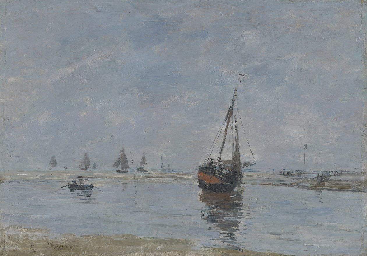 Trouville en marea baja, c.1888-95 de Eugene Louis Boudin