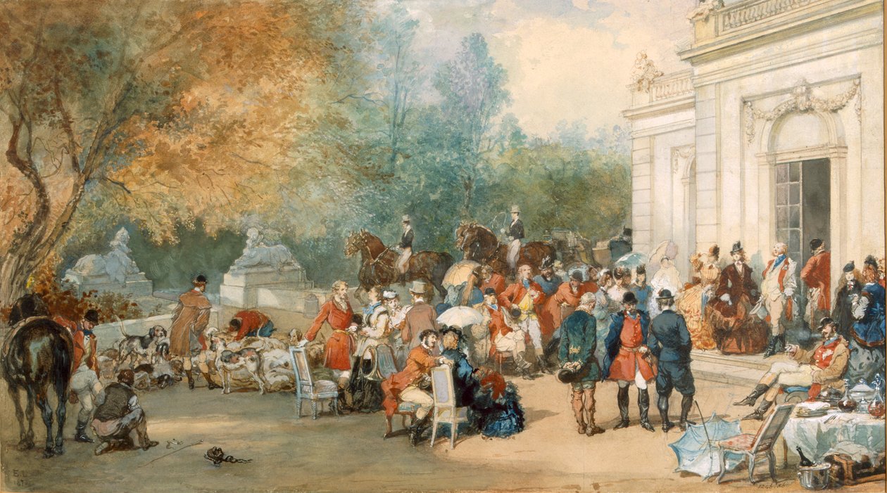 Desayuno de caza en Inglaterra, 1870 de Eugene Louis Lami