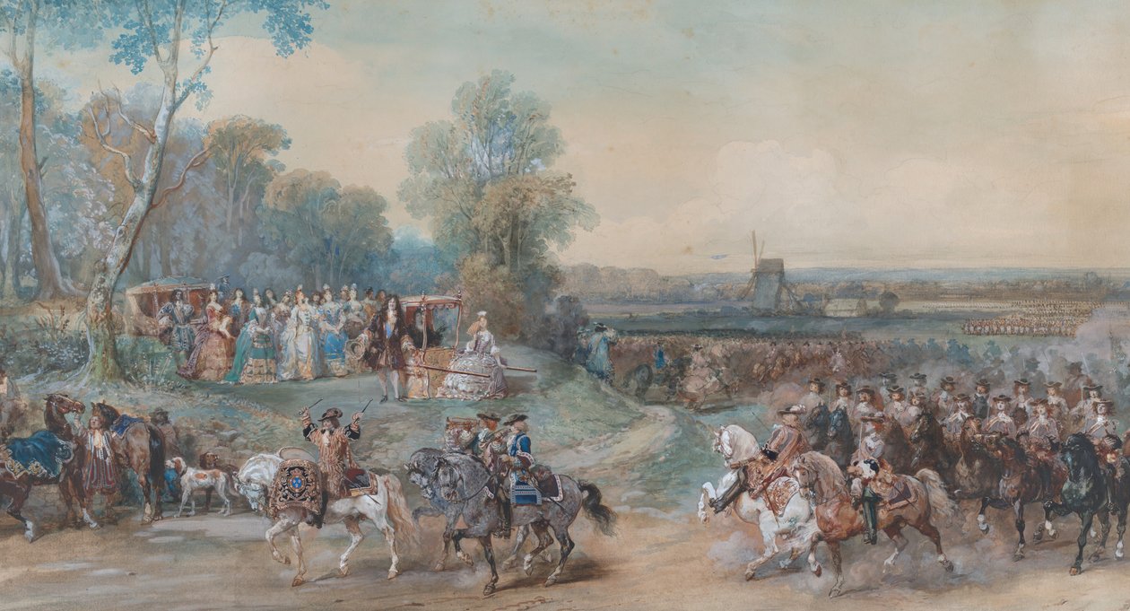 Campamento de Compiègne, 1698, ca. 1860 de Eugene Louis Lami
