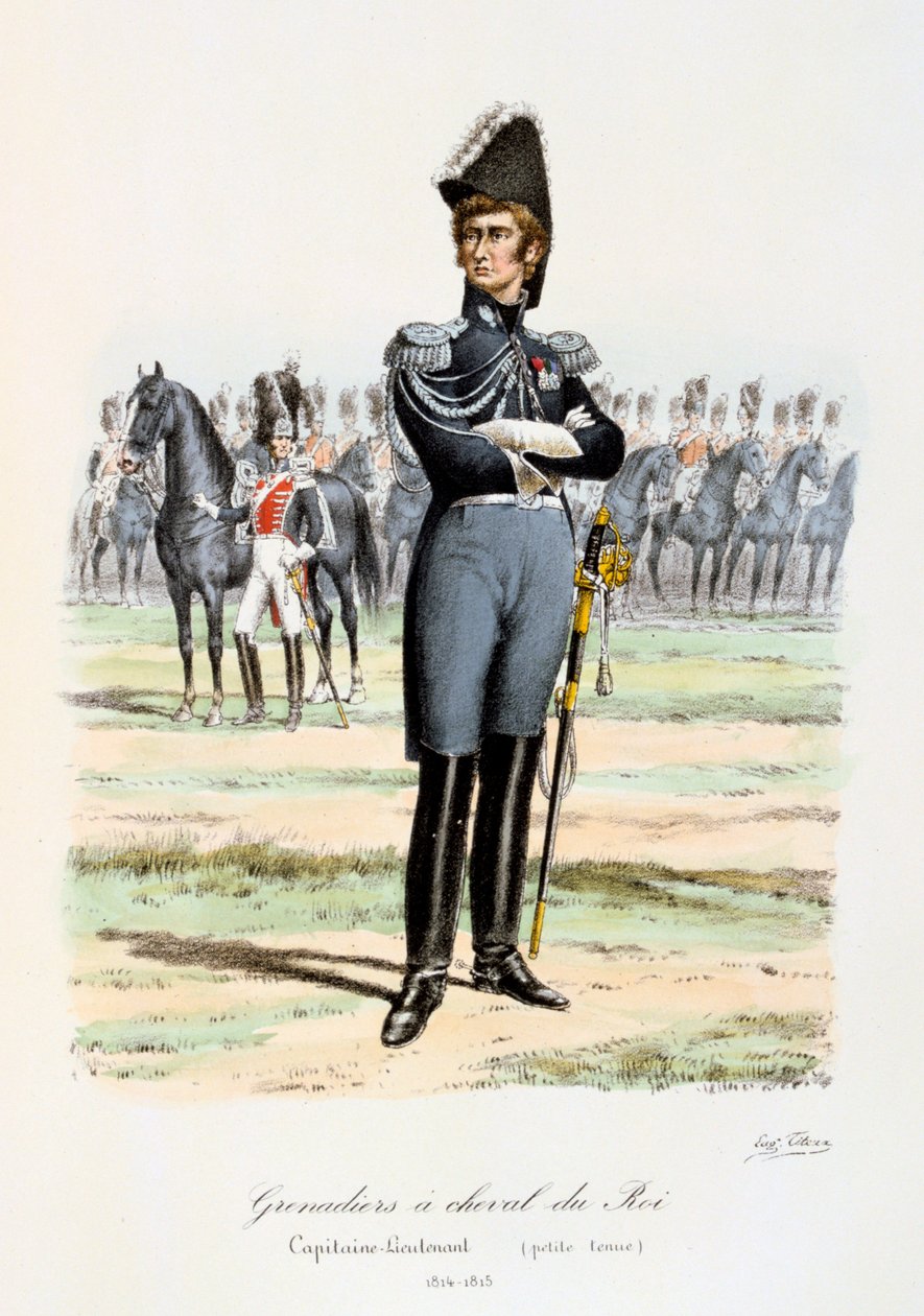 Grenadiers à Cheval du Roi, Capitán-Teniente 1814-15 de Eugene Titeux