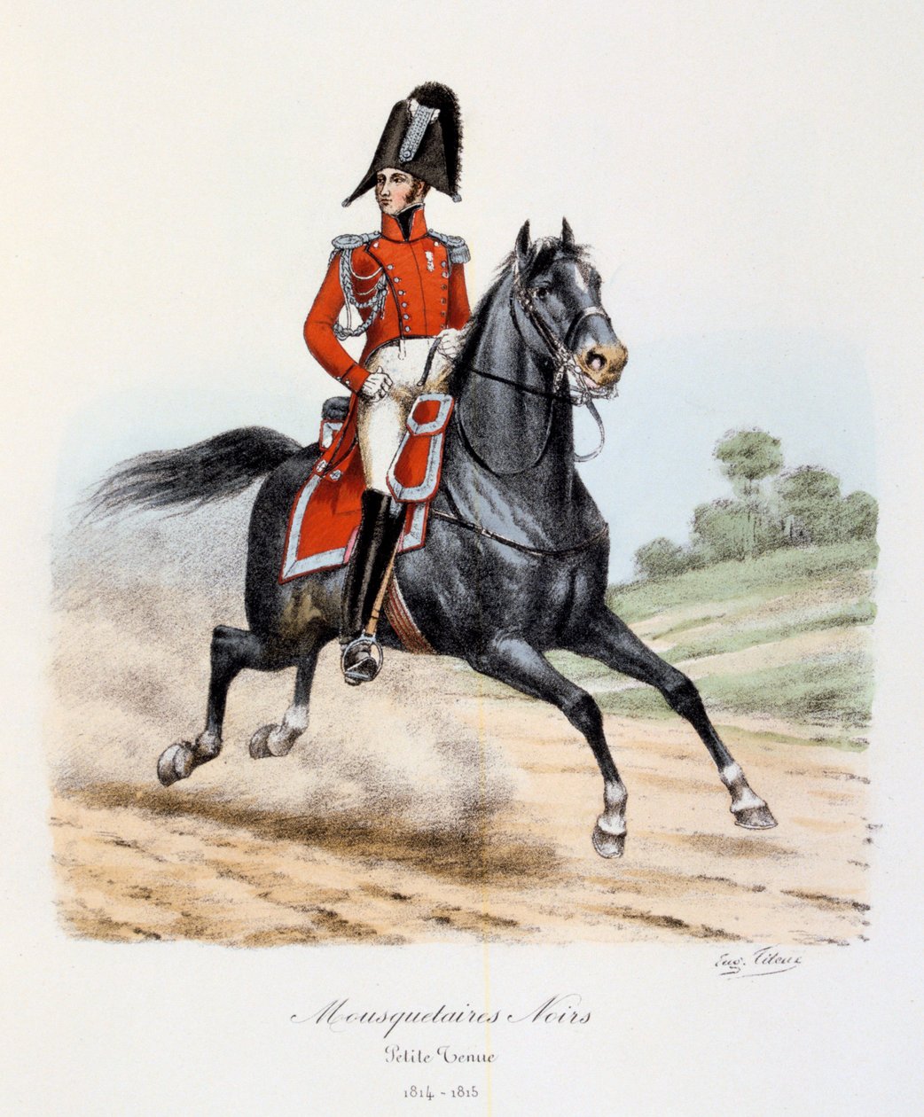 Mosqueteros Negros, uniforme pequeño, 1814-15 de Eugene Titeux