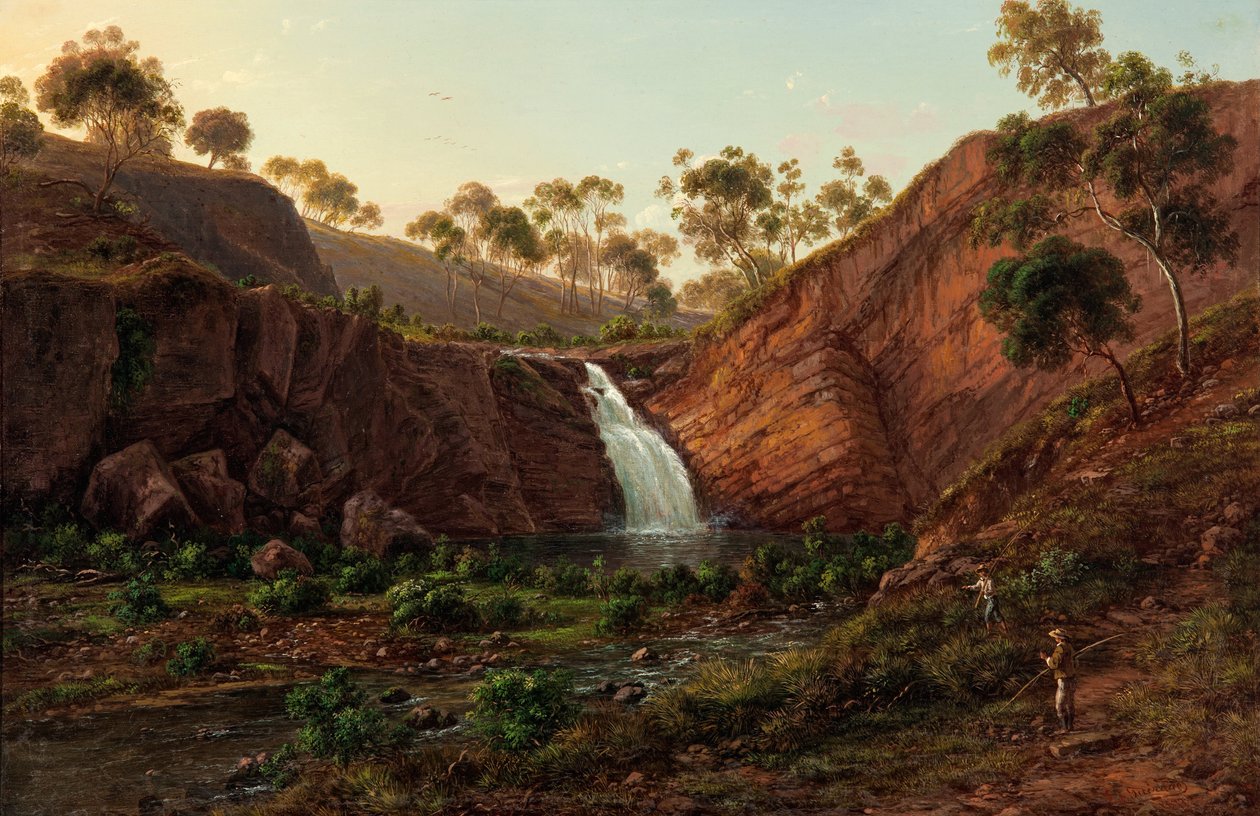 Cascada en el río Clyde, Tasmania de Eugene von Guérard