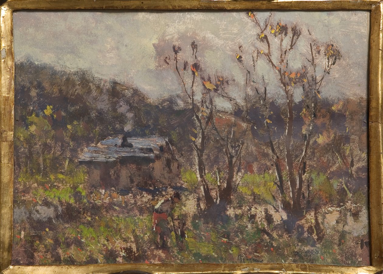 Granja (óleo y témpera sobre papel) de Eugenio Gignous