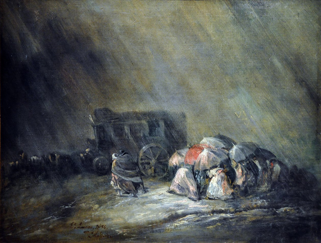 Diligencia en la tormenta de Eugenio Luca y Velasquez