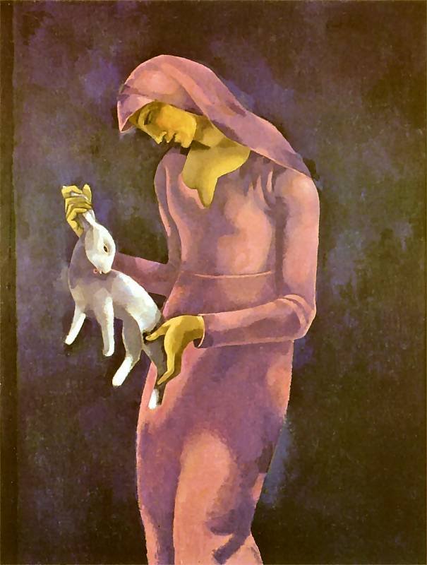 Mujer con conejo de Eugeniusz Zak