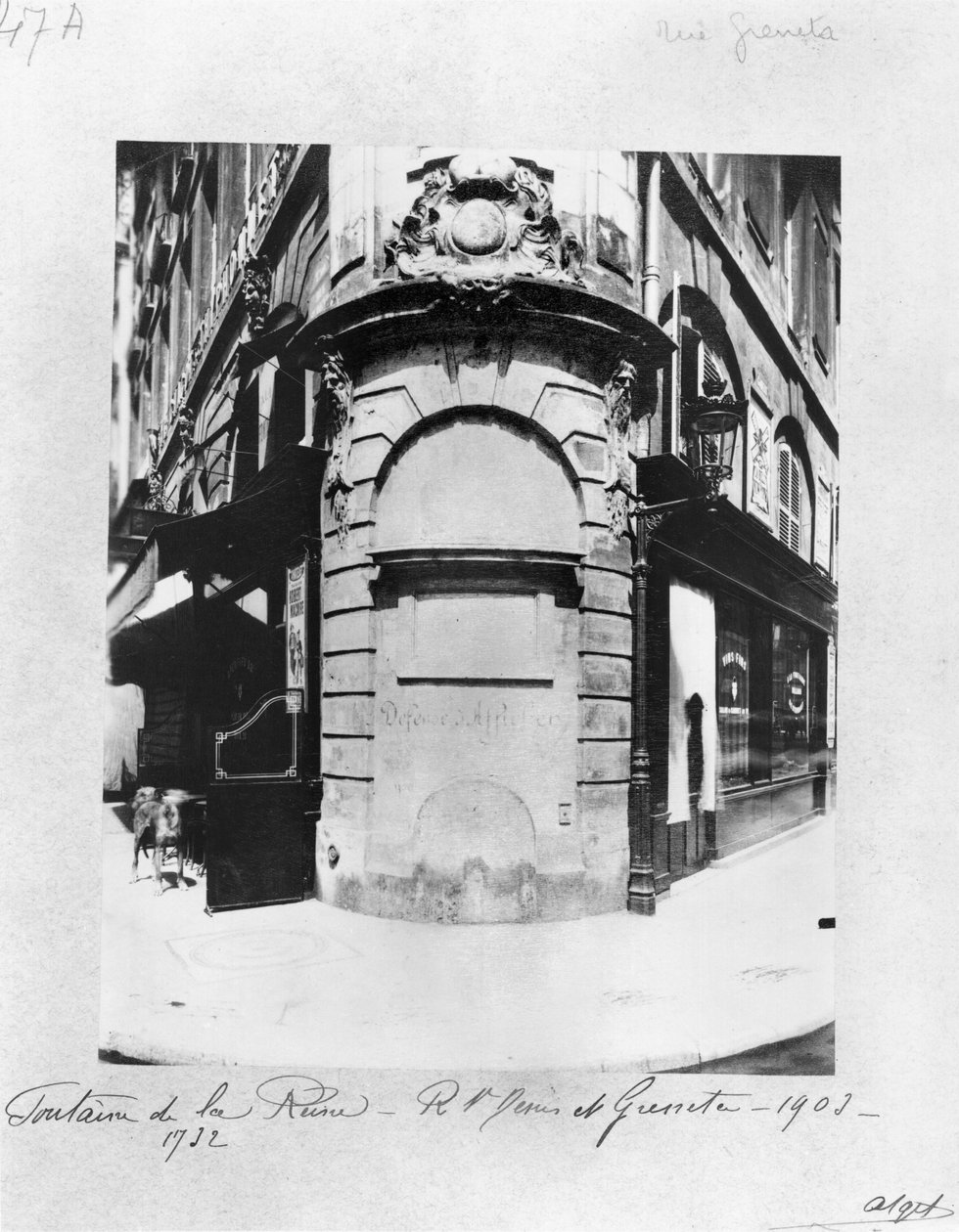 Fuente de la Reina, rue Saint-Denis, París, 1903 de Eugène Atget