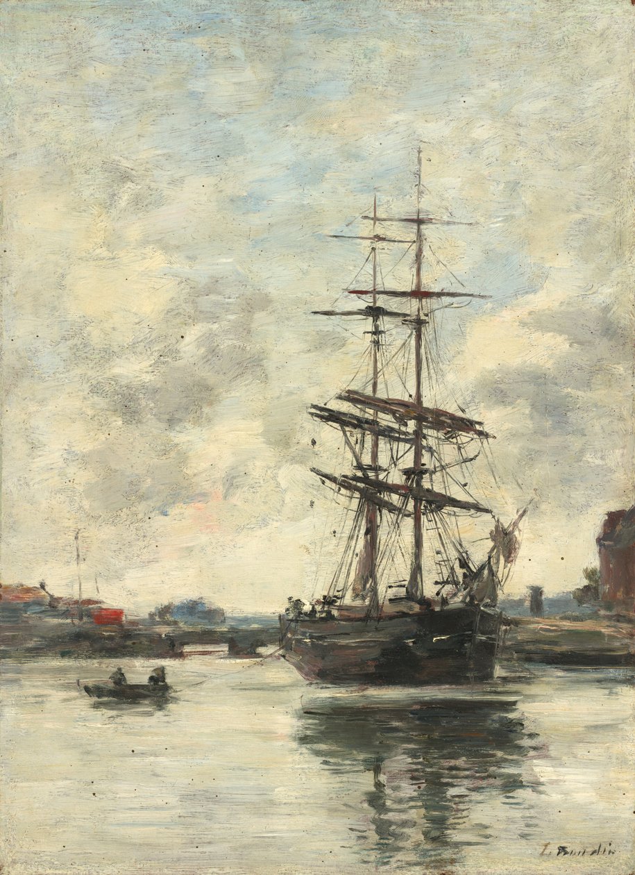 Barco en el Touques de Eugène Boudin