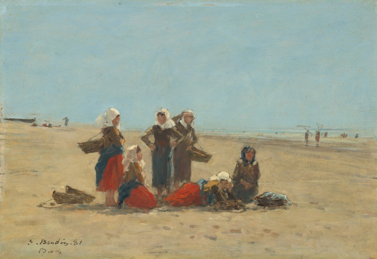 Mujeres en la Playa de Berck de Eugène Boudin