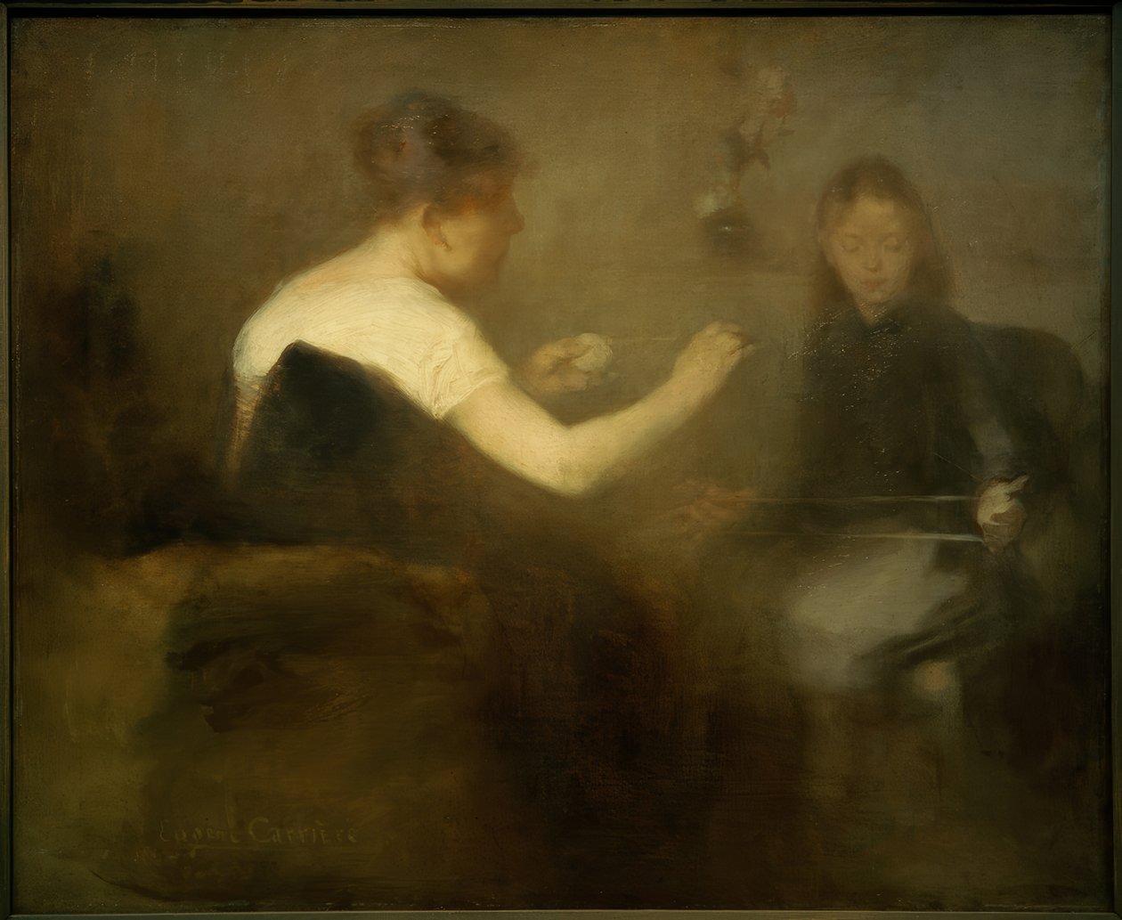 Enrollando lana de Eugène Carrière