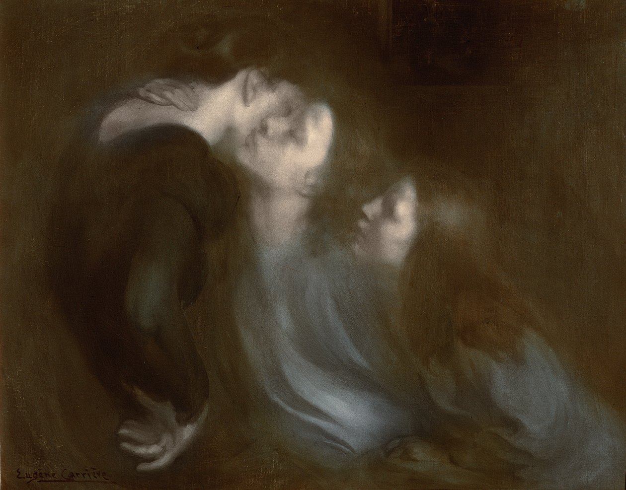El beso de su madre, 1890s de Eugène Carrière
