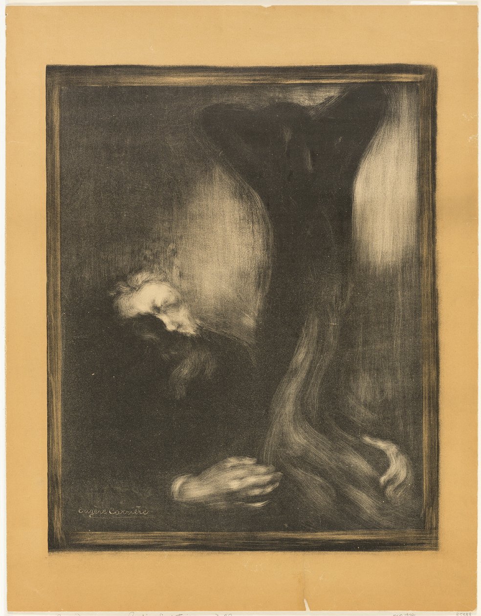 Rodin esculpiendo de Eugène Carrière
