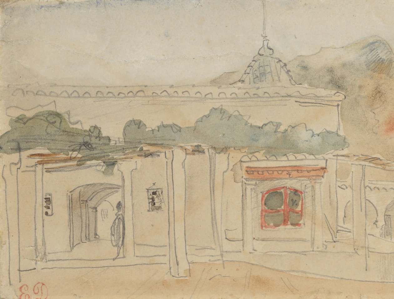 Figura en una puerta de Eugène Delacroix