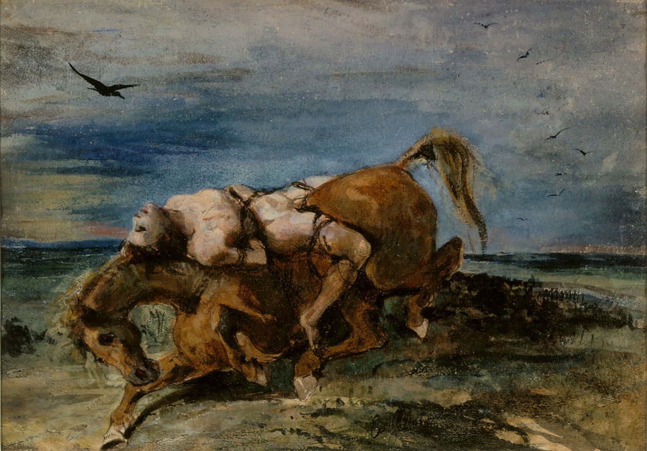 Mazeppa en el caballo moribundo, 1824 de Eugène Delacroix