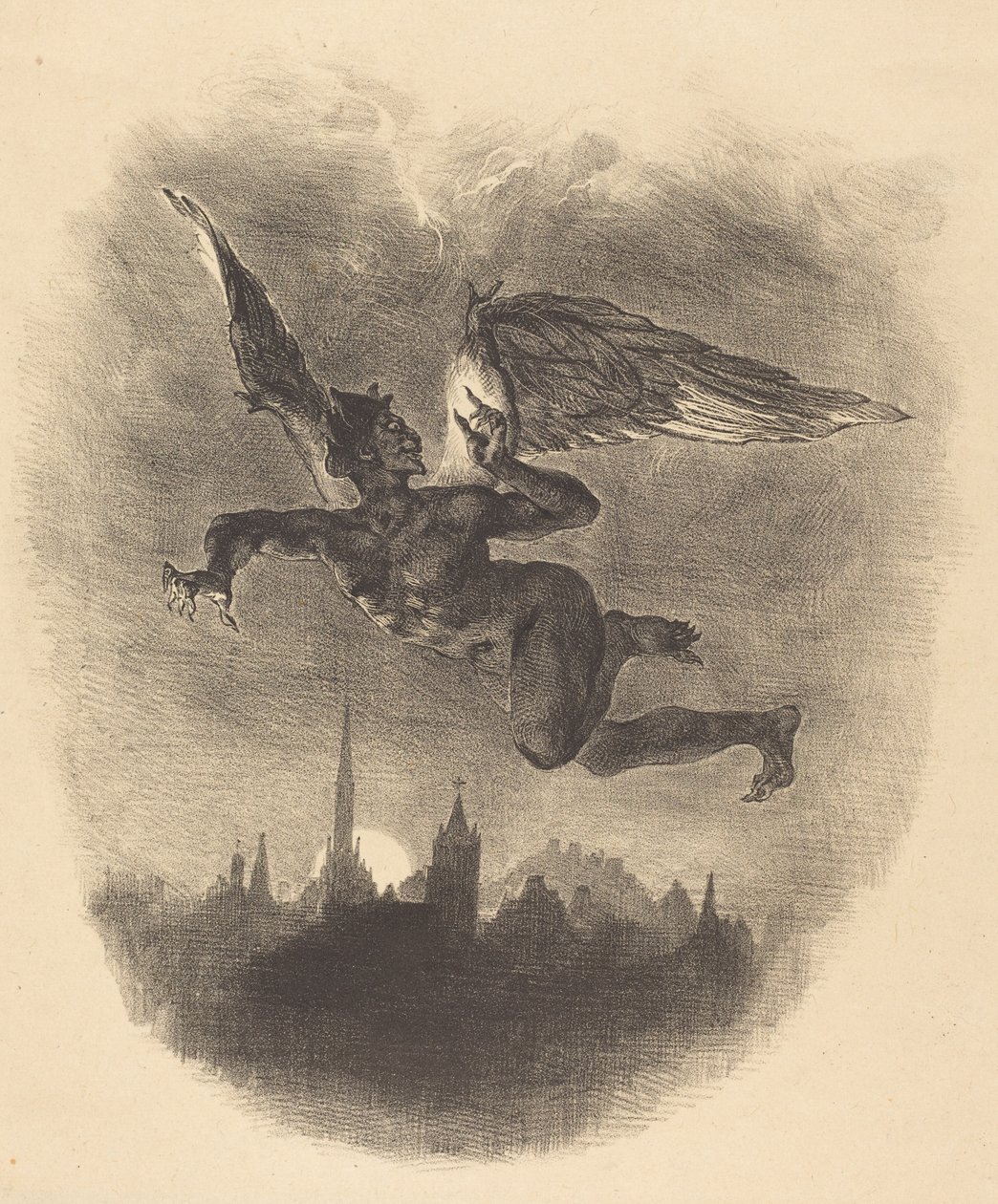 Mefistófeles en el aire de Eugène Delacroix
