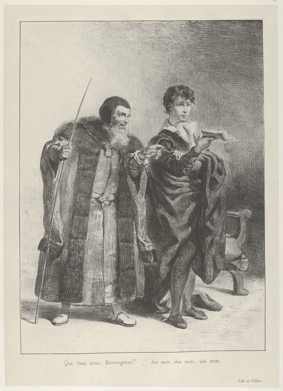 Polonio y Hamlet de Eugène Delacroix