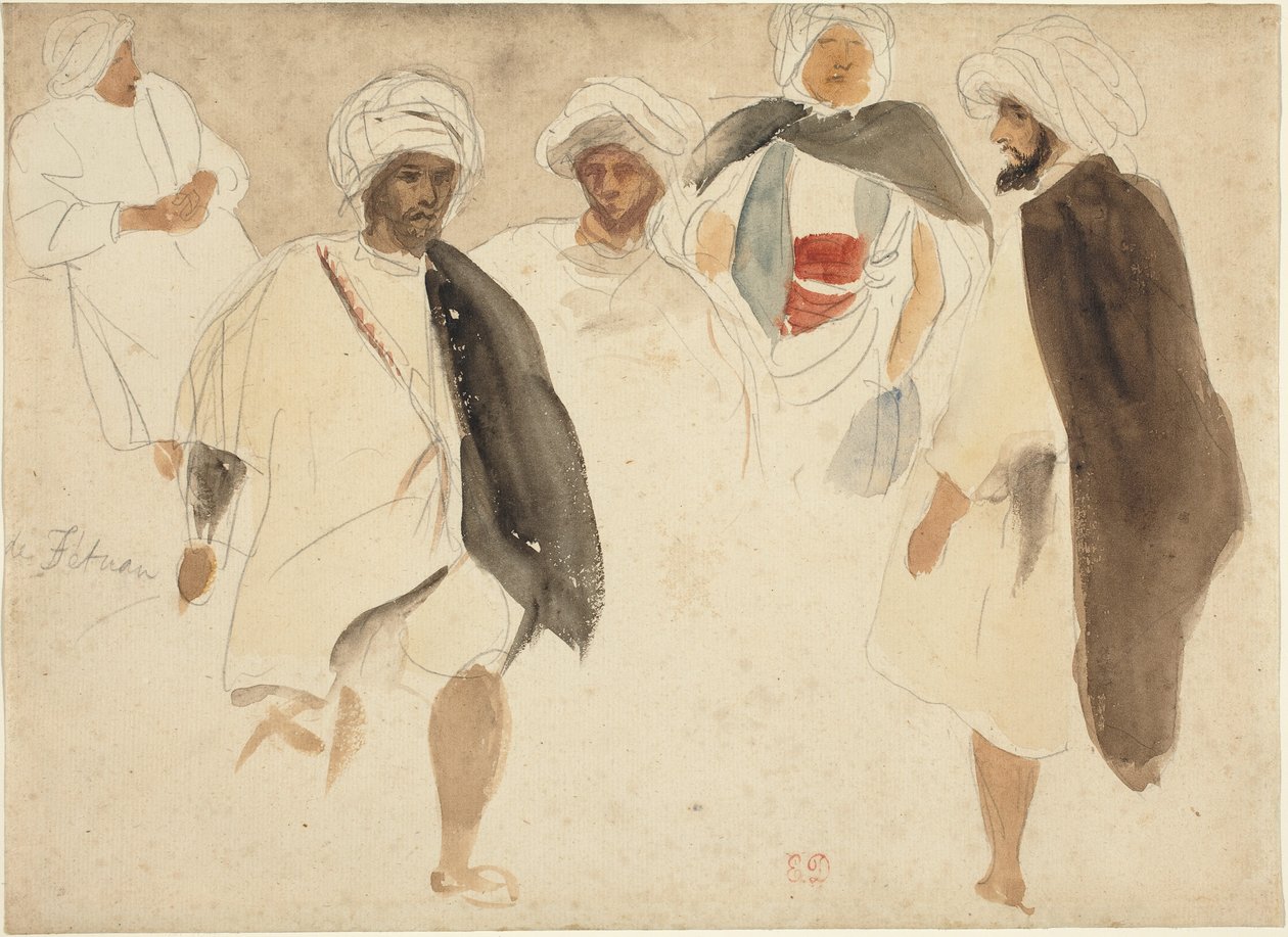 Estudio de árabes de Eugène Delacroix