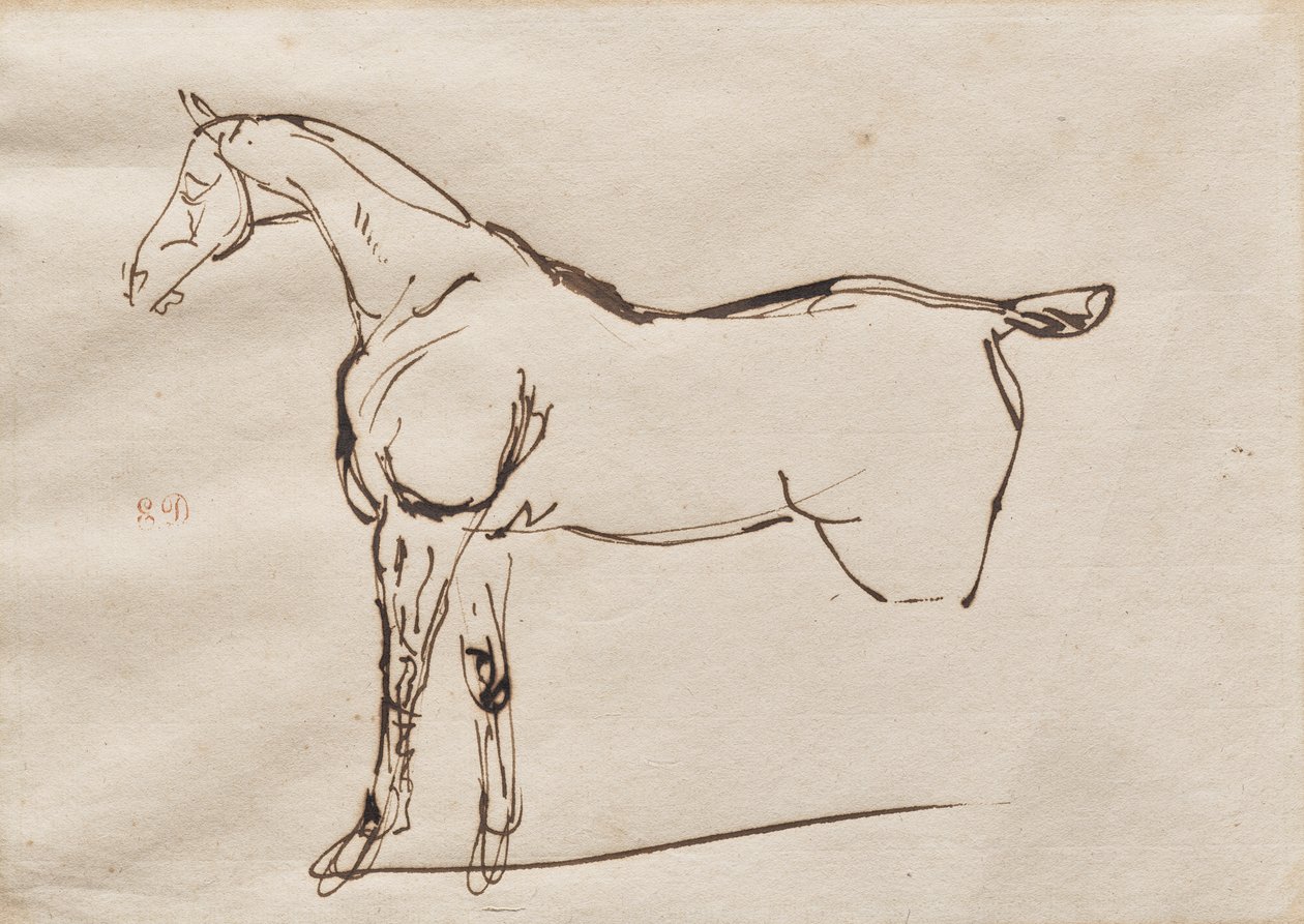 estudio de un caballo de Eugène Delacroix