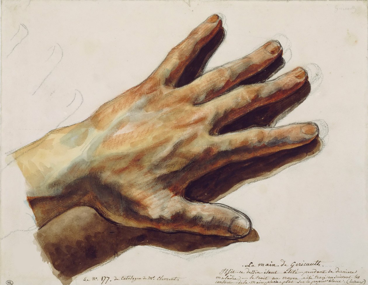La mano izquierda de Théodore Géricault de Eugène Delacroix