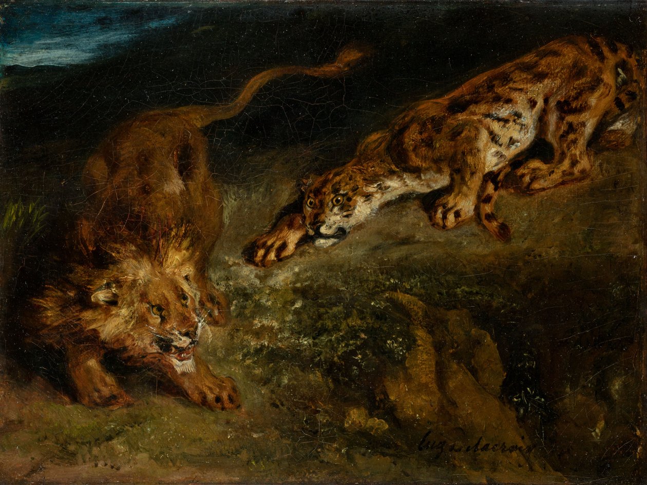 Tigre y león de Eugène Delacroix