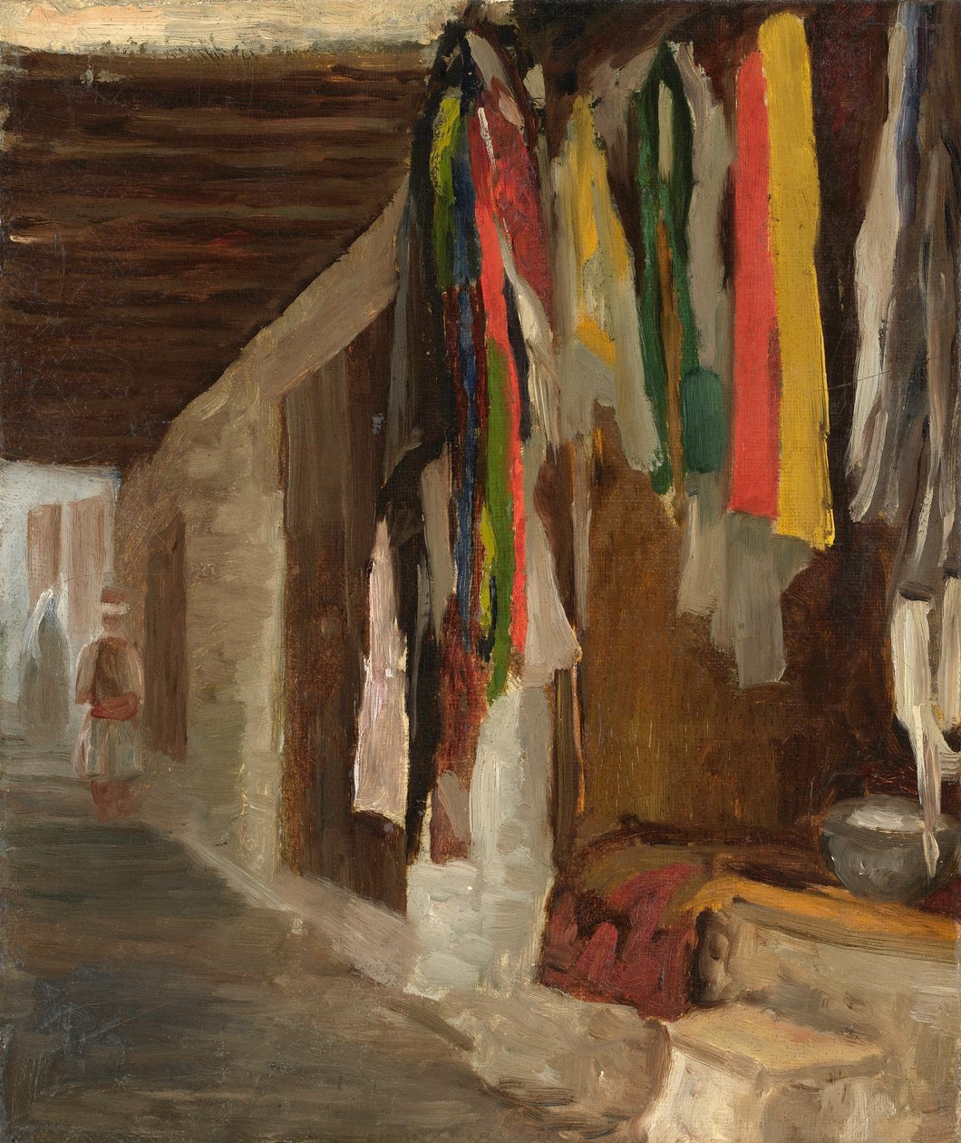 Las tintorerías del zoco de Argel de Eugene Isabey