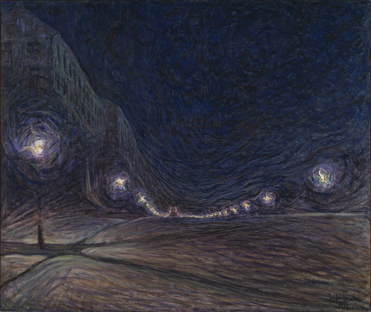 Hornsgatan de noche, 1902 de Eugène Jansson
