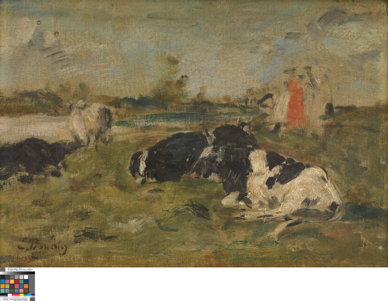 Vacas en un prado de Eugene Louis Boudin