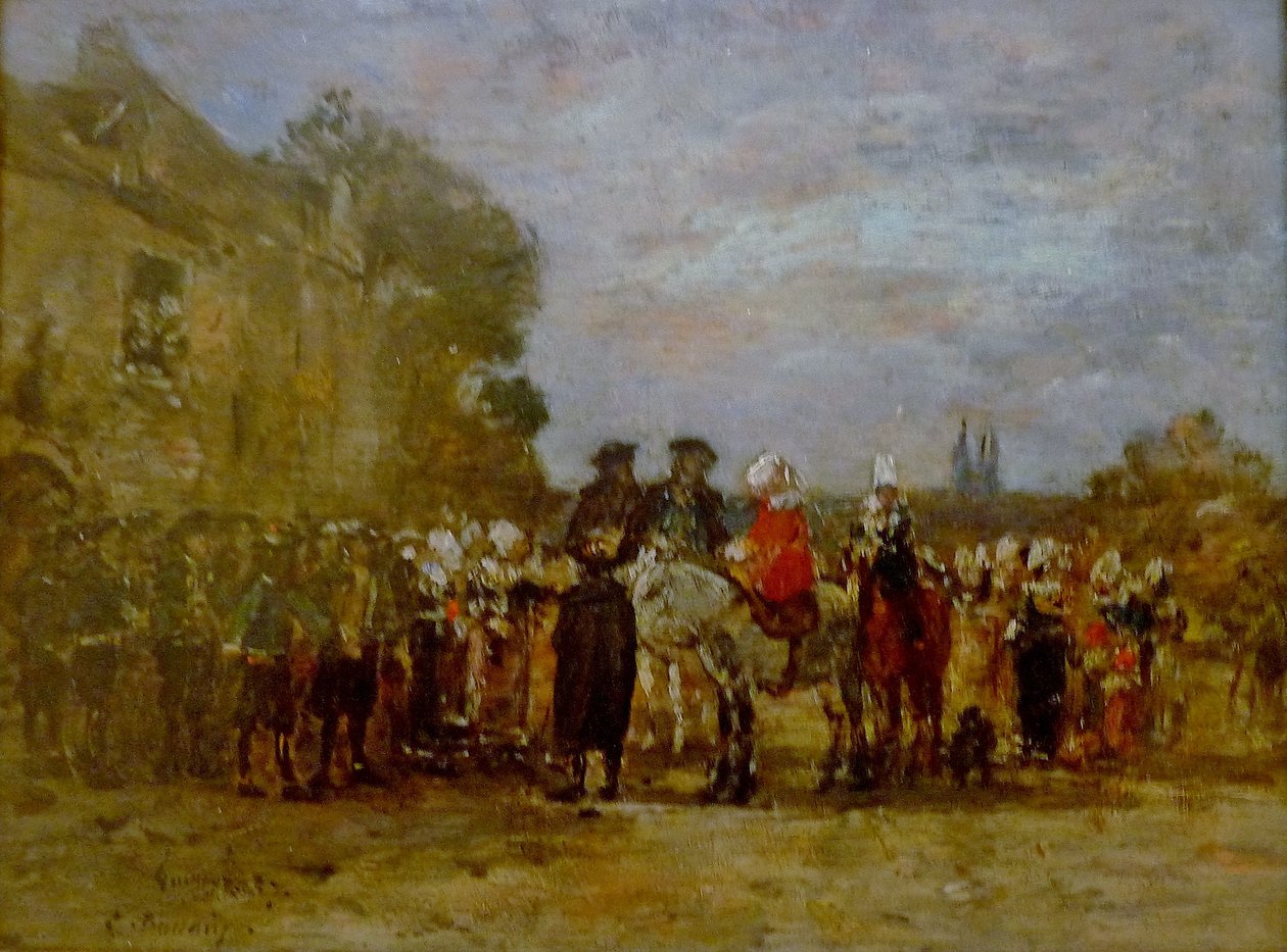 Francés:  Noce à Quimper Boda en Quimper de Eugene Louis Boudin