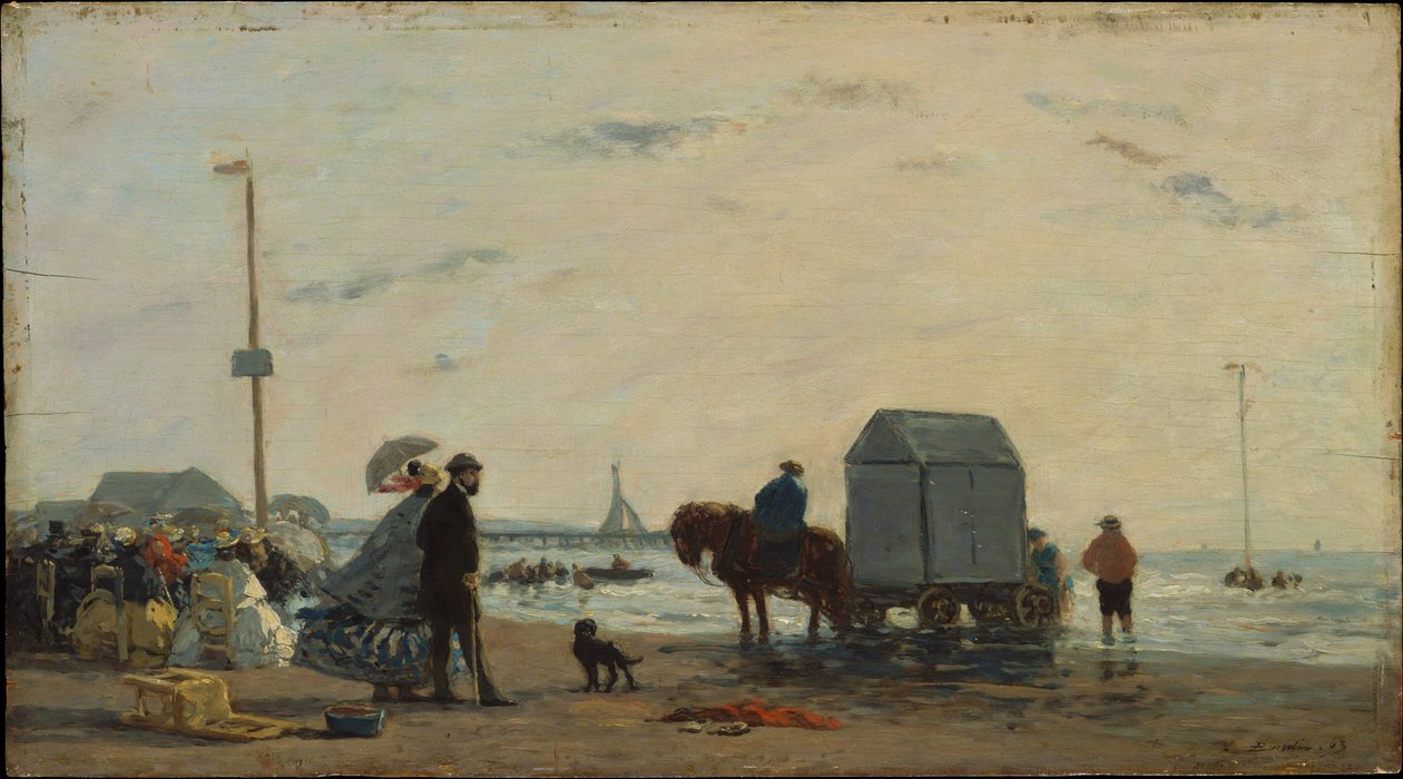 En la playa de Trouville de Eugene Louis Boudin