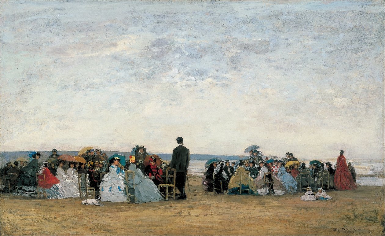 La playa cerca de Trouville de Eugene Louis Boudin