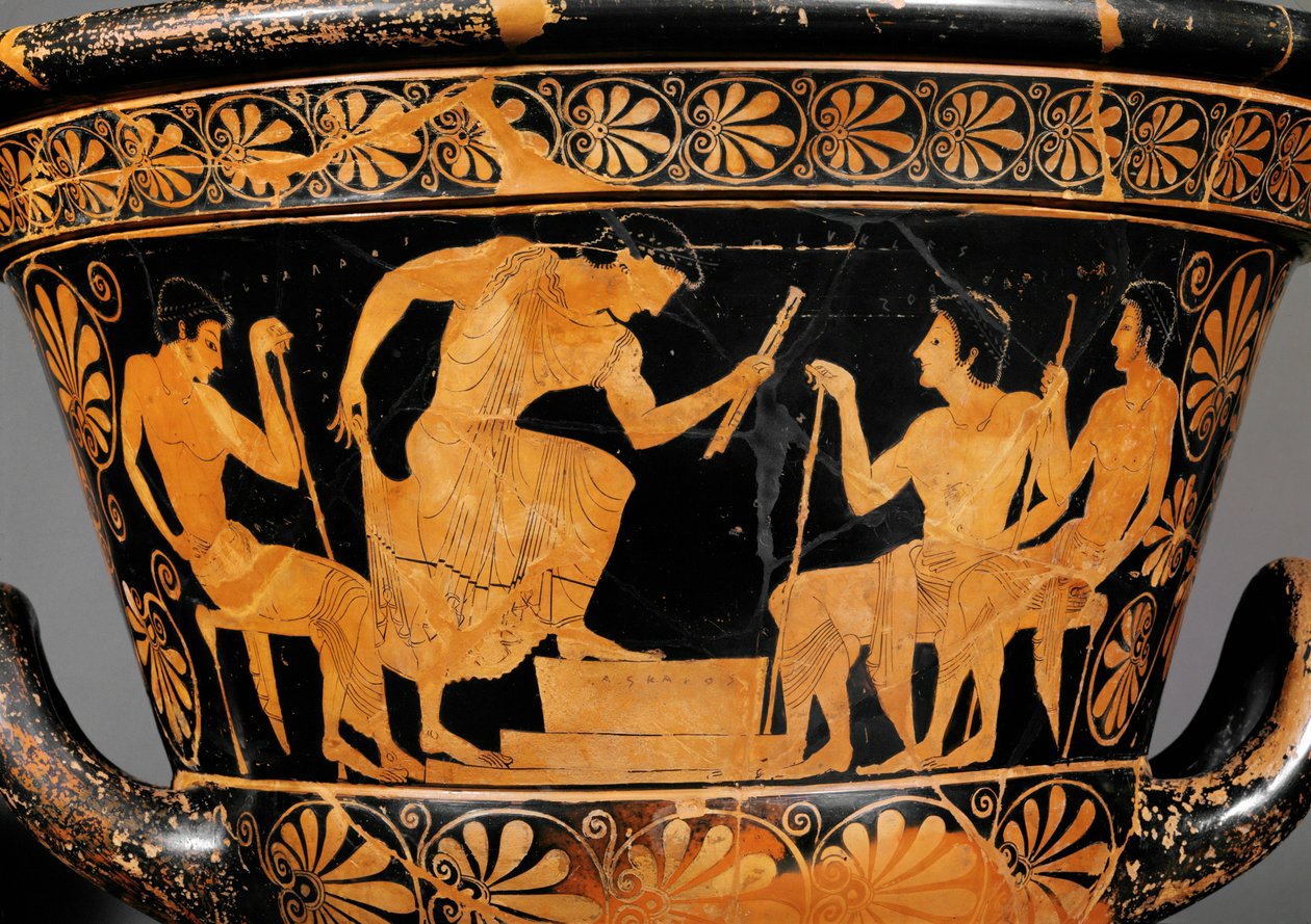 Cráter ático de figuras rojas, llamado cráter de Antaios ... de Euphronios