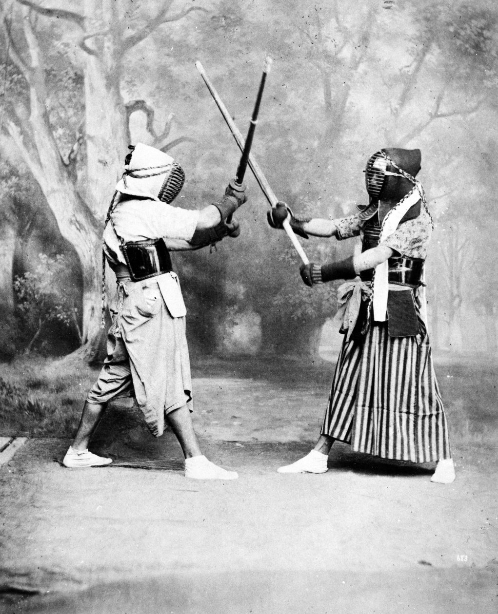 Kendo, o esgrima japonesa, c.1860-80 de European Photographer