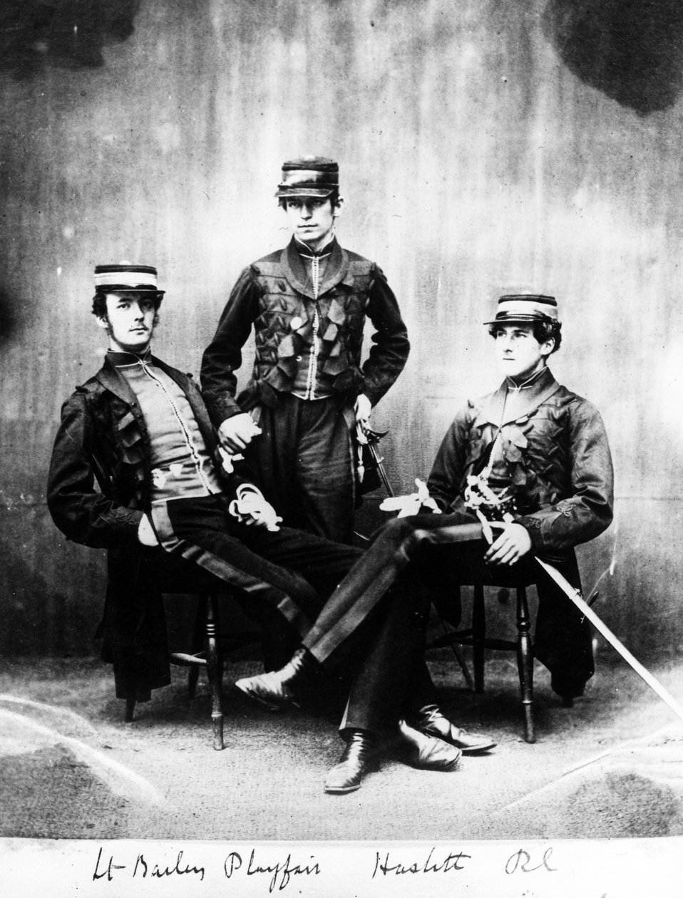 Tenientes Bailey, Playfair y Haslitt, c.1860 de European Photographer