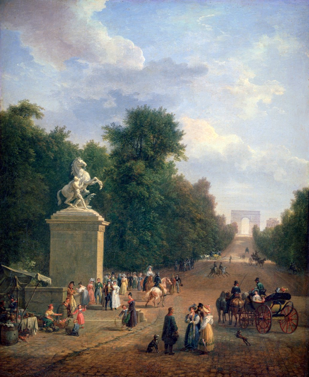 La entrada a los Campos Elíseos, c. 1804-1836 de Eustache Francois Duval
