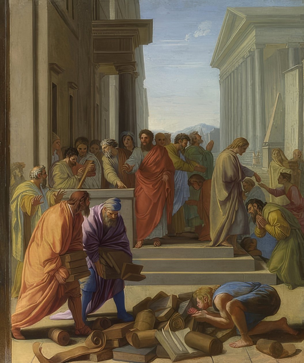El apóstol Pablo predica en Éfeso. 1649 de Eustache Le Sueur