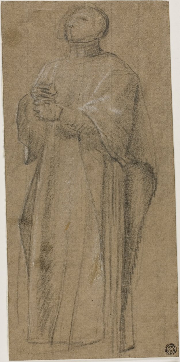 Estudio para sacerdote con báculo de Eustache Le Sueur
