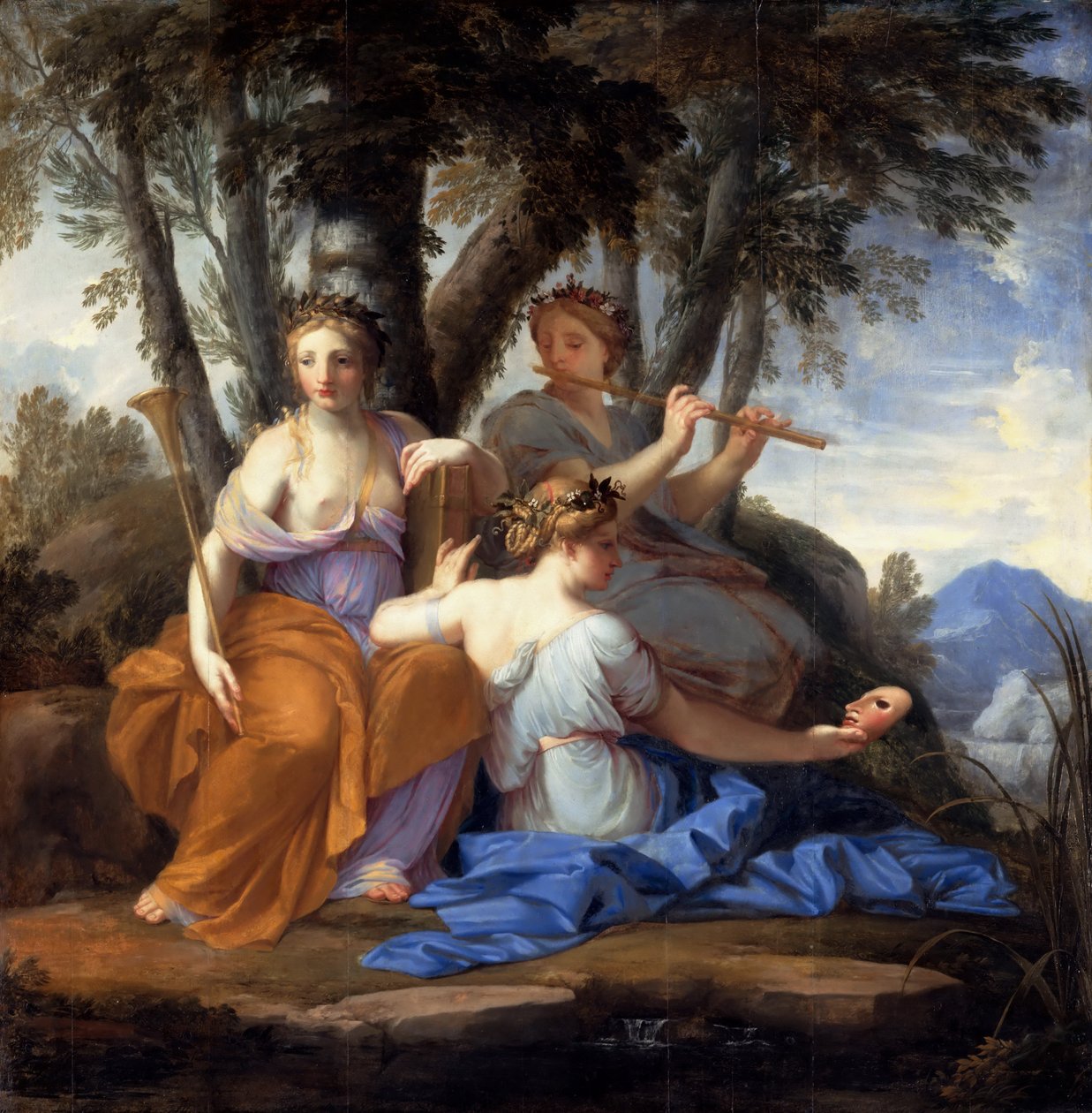 Las Musas Clio, Euterpe y Talía de Eustache Le Sueur