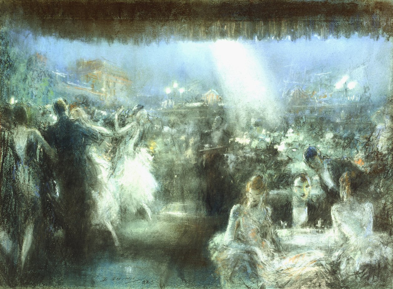 Café en la azotea de Everett Shinn