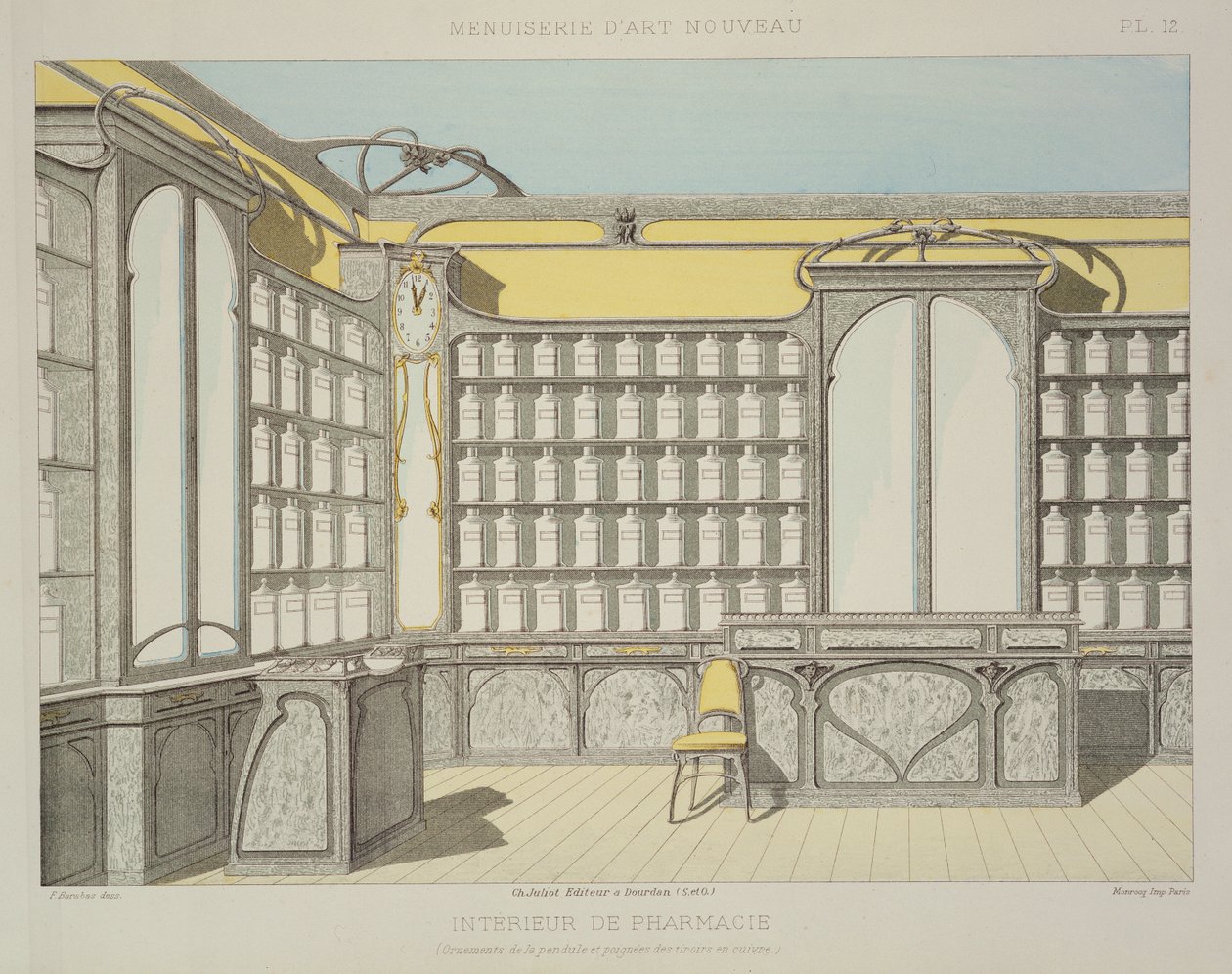 Interior de farmacia, ilustración de 