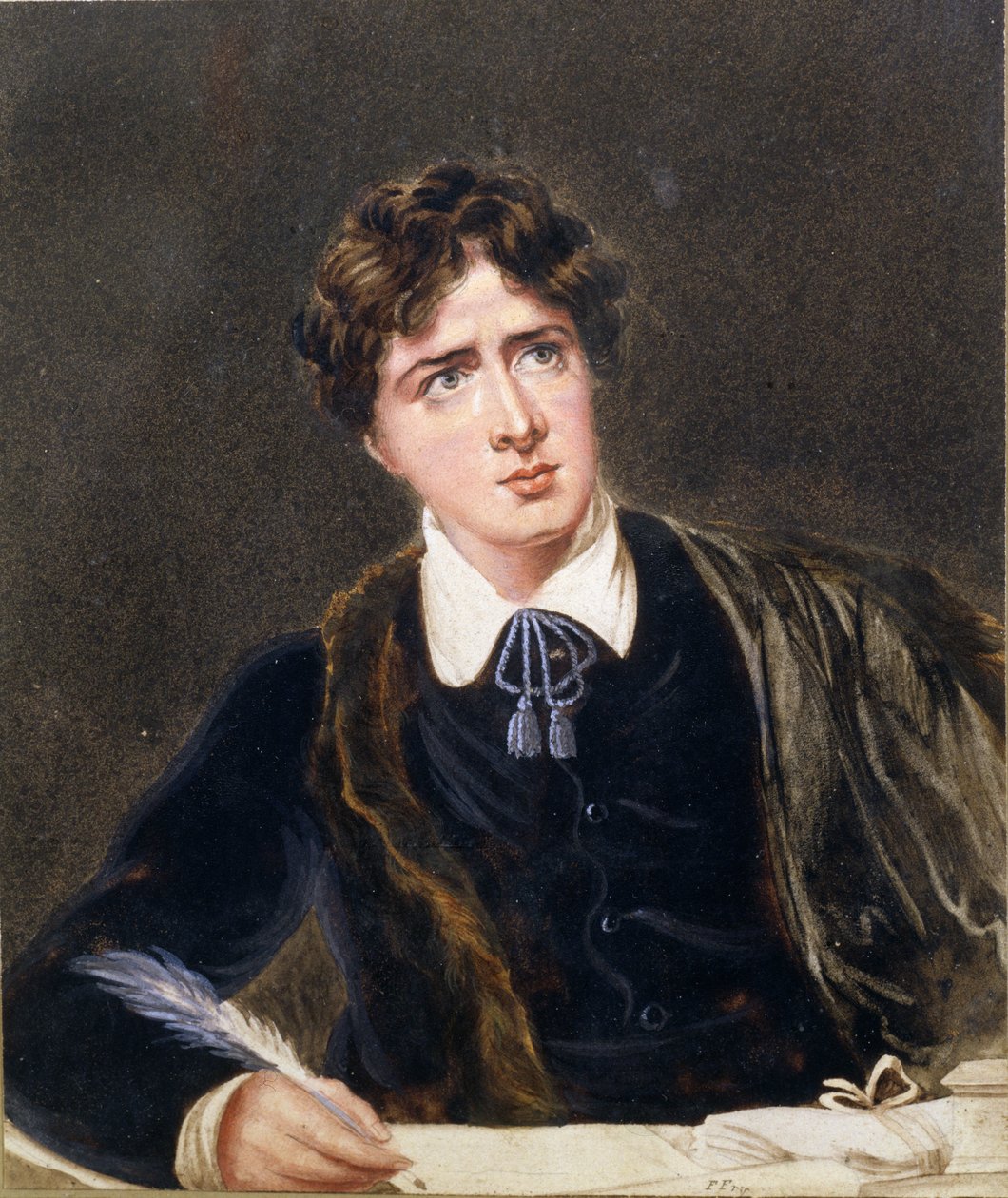Retrato de un hombre escribiendo, posiblemente Oscar Wilde, c.1880 de F. Fry