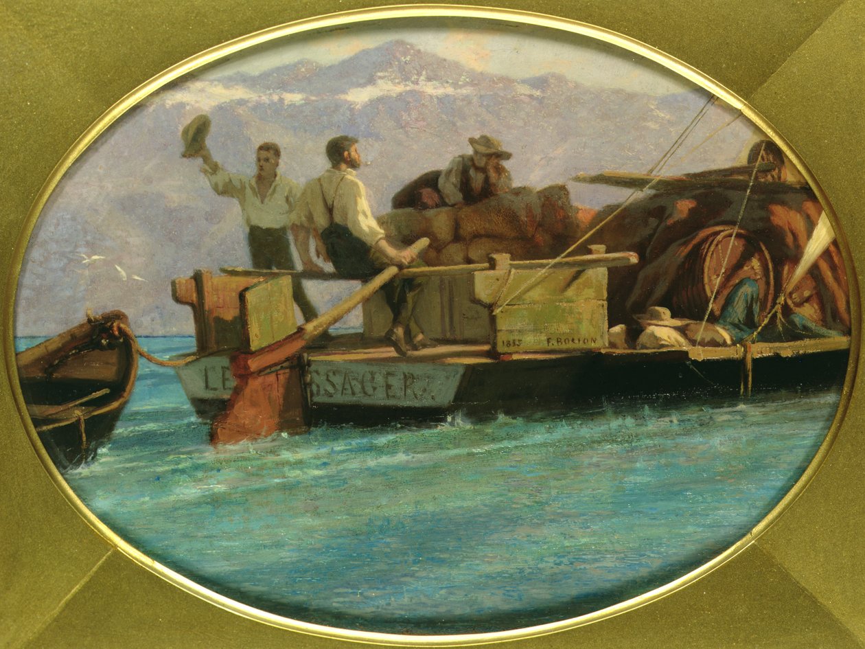 Barco de equipaje en el Lago Ginebra de F.L.D. Bocion