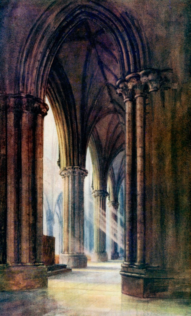 Interior de la Catedral de Lincoln, 1924-1926 de FP Dickinson