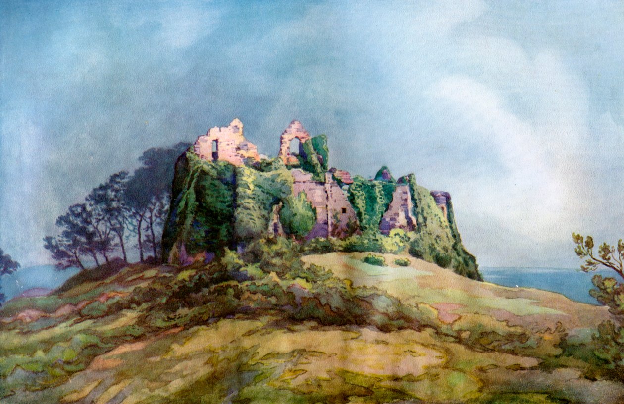 Castillo de Oystermouth, cerca de Swansea, Gales, 1924-1926 de F. C. Varley