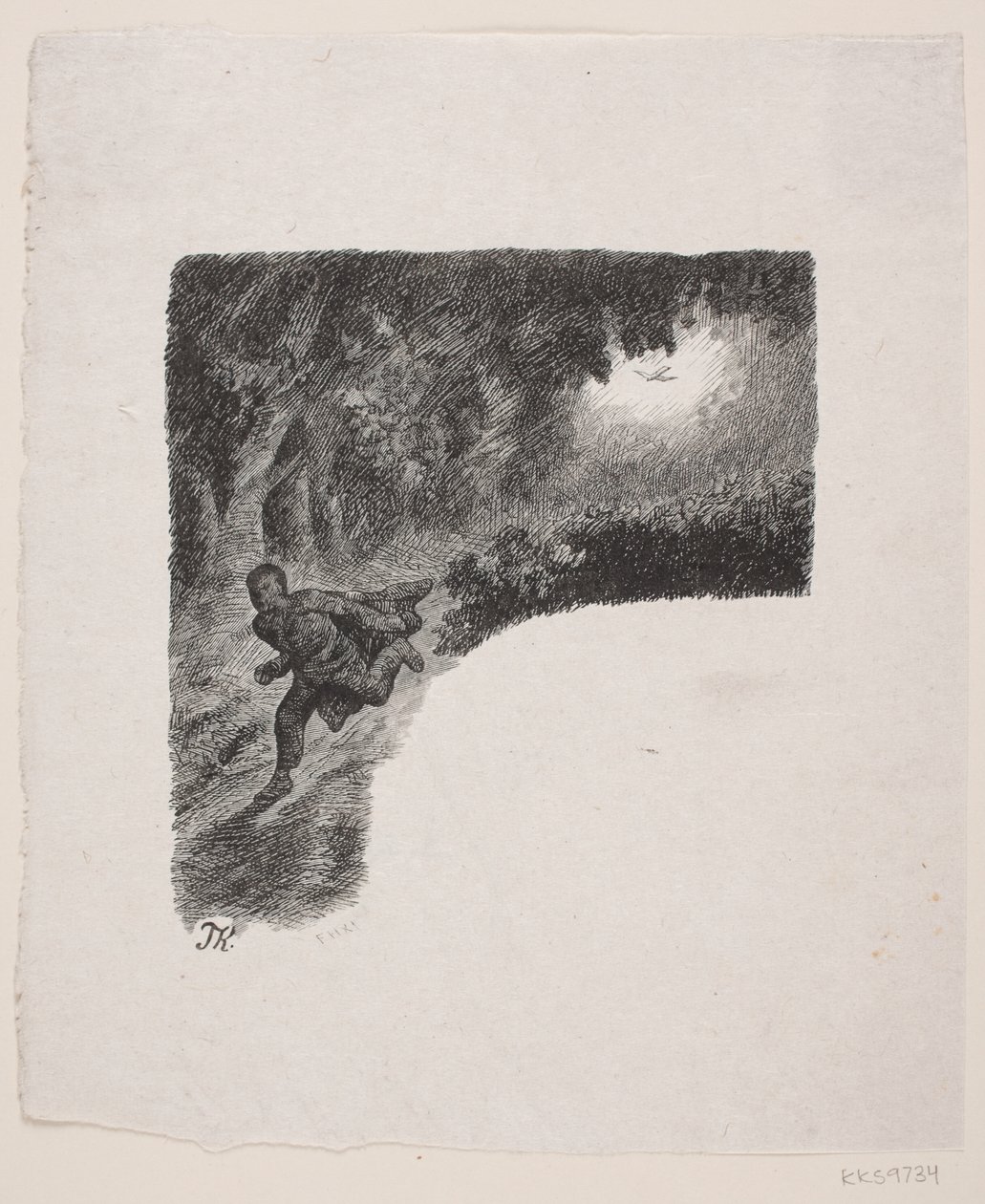 Ilustración para "El pájaro dorado" de F. Hendriksen