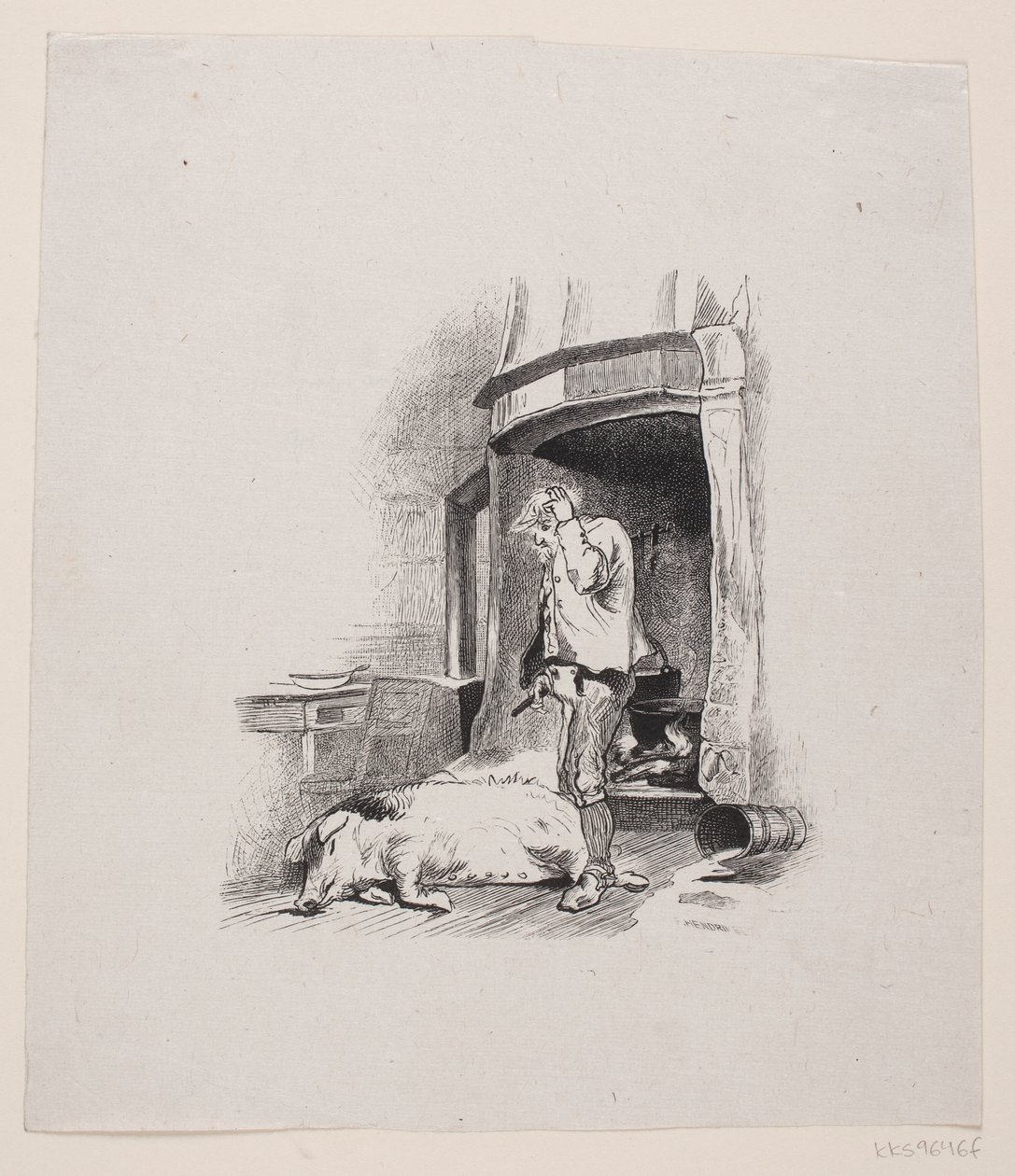 Ilustración para "El hombre que debía quedarse en casa" de F. Hendriksen